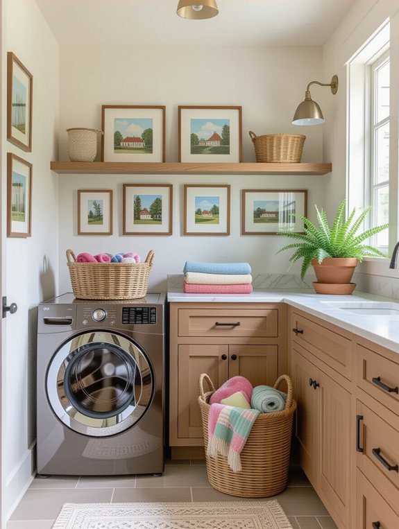 family photos in laundry