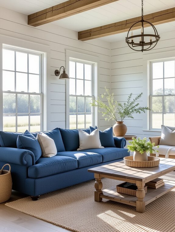 farmhouse chic with blue