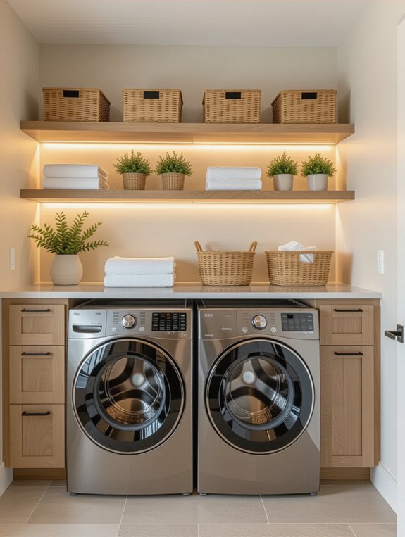 floating shelves for organization