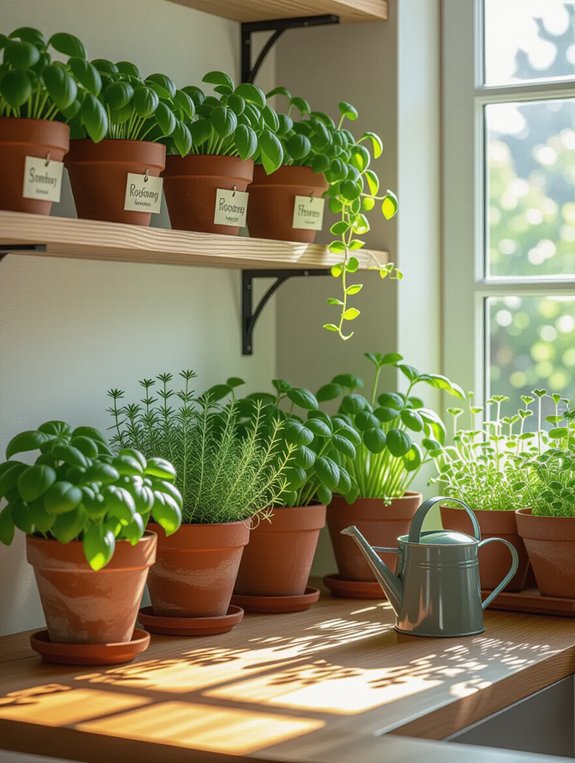 fresh herbs in home