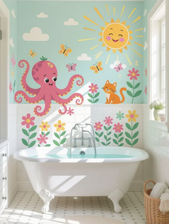 fun bathroom wall stickers