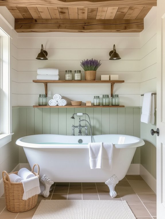 functional farmhouse bathroom storage