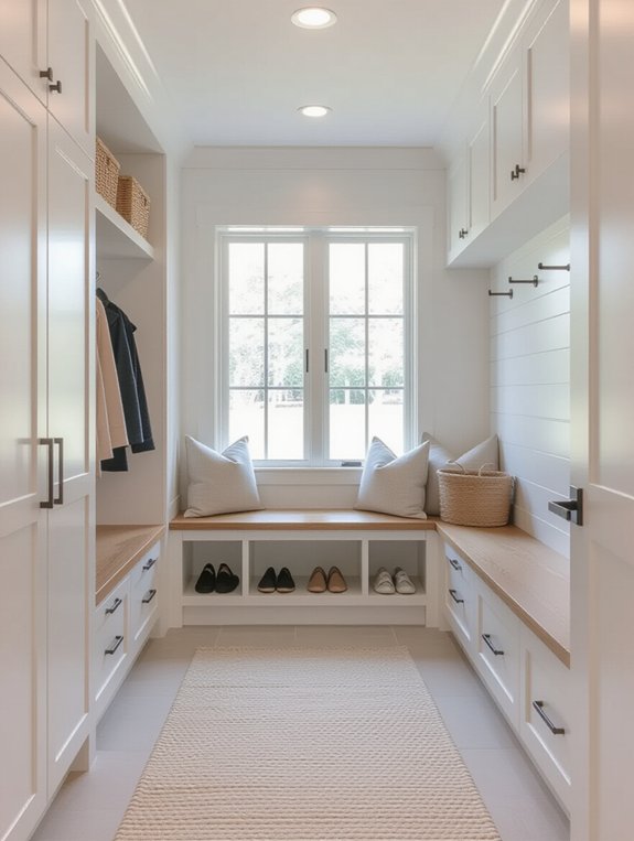 functional minimalist mudroom design