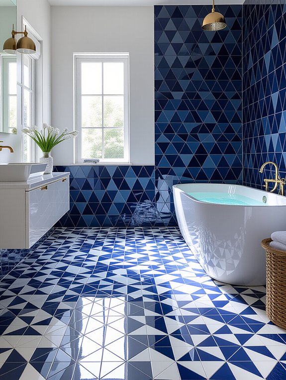 geometric patterns enhance bathrooms