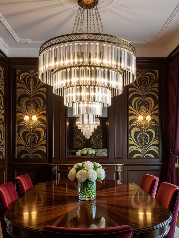 glamorous geometric chandelier elegance