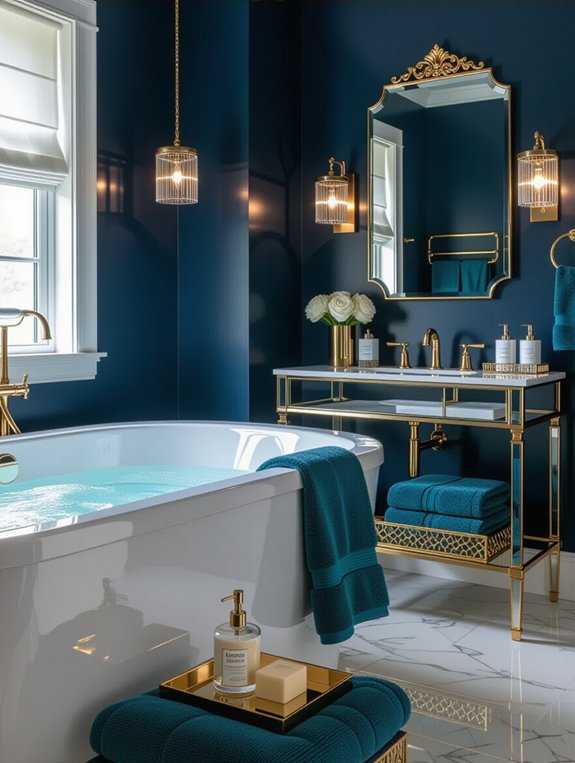glamorous metallic bathroom accents