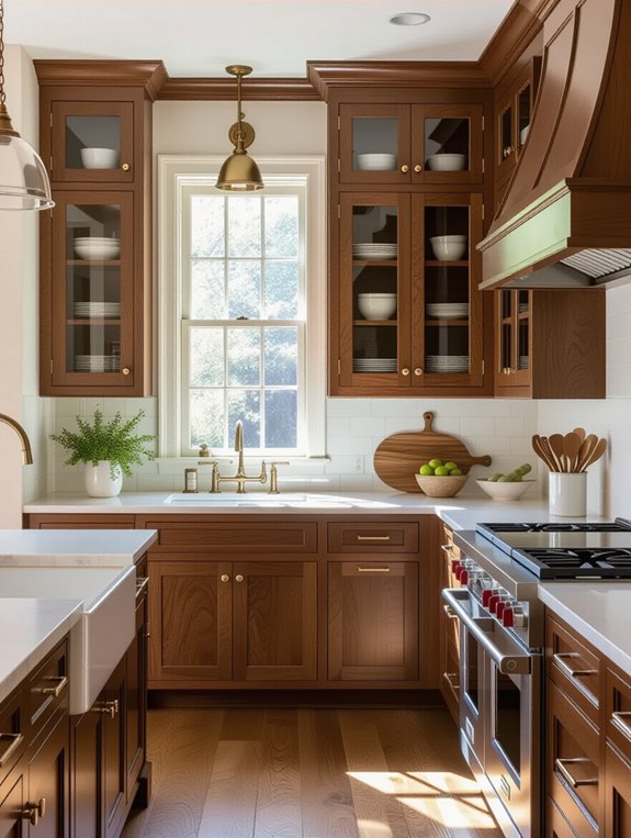 glass inserts enhance cabinets