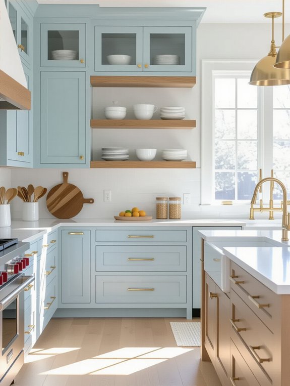 harmonious light blue cabinetry