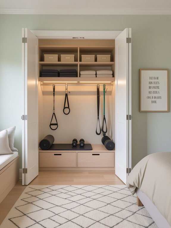 hidden closet gym solution