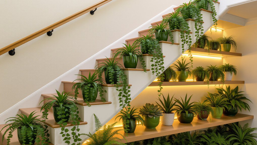 indoor garden under stairs