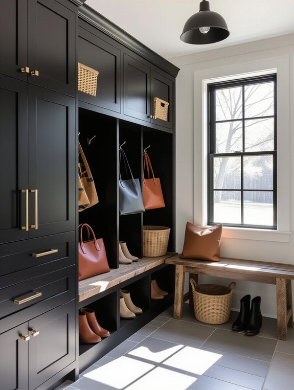 industrial black cabinets accents