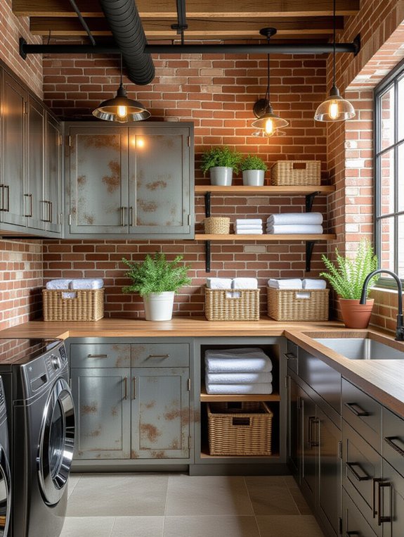 industrial chic laundry design