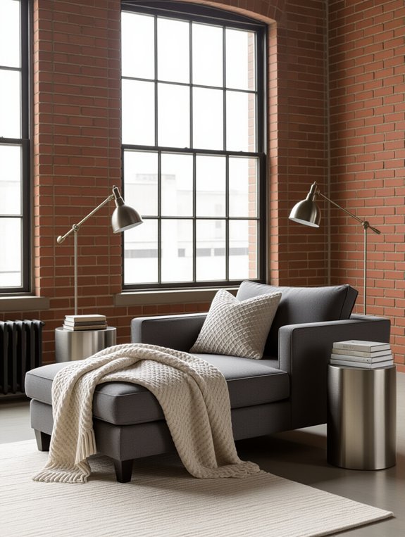 industrial chic reading nook