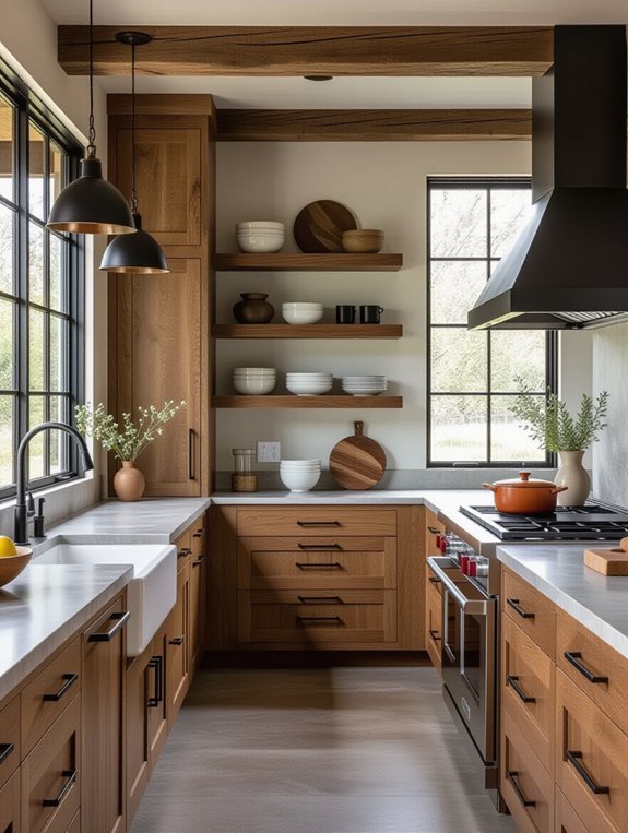 industrial oak and metal