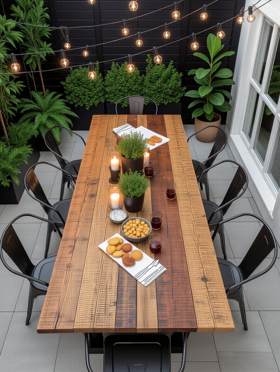 industrial outdoor dining table