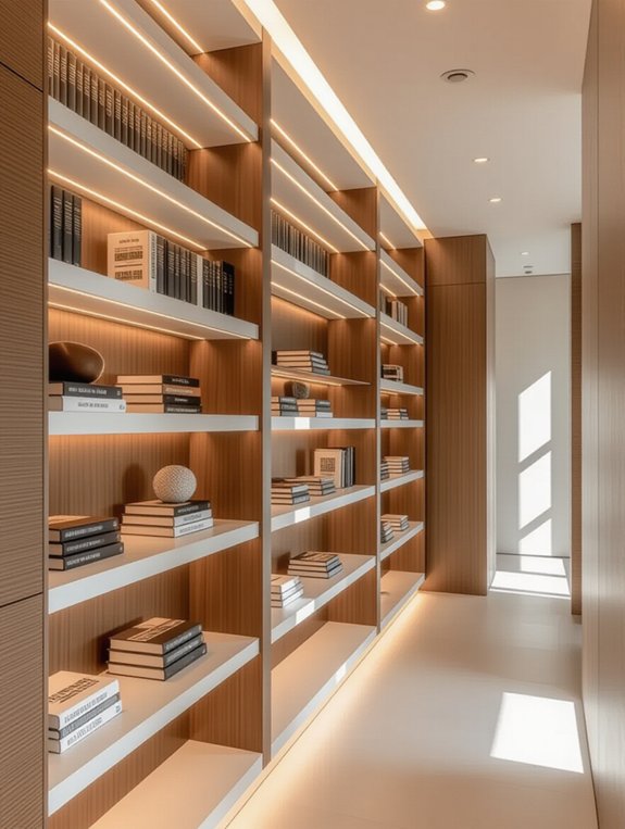 integrated bookshelf lighting benefits