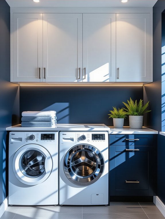 integrated lighting laundry cabinets