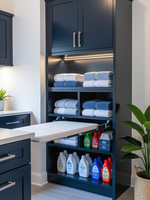 integrated space saving ironing solution