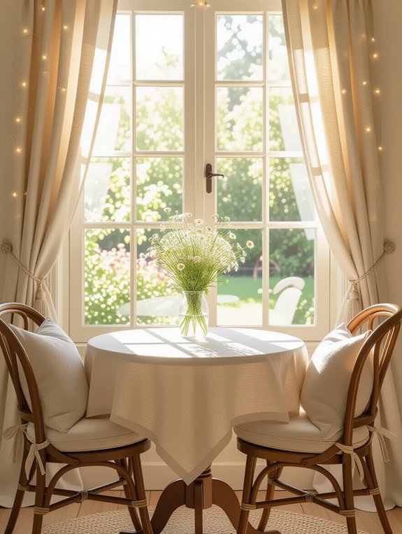 intimate dining nook setup