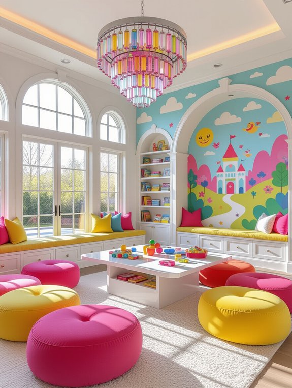 joyful colorful playroom design
