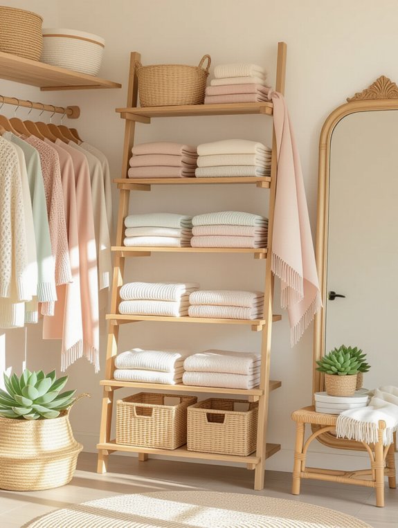 ladder shelves for closet organization