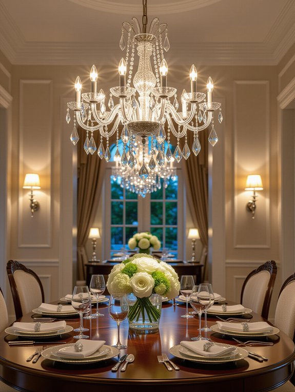 layered lighting with crystals