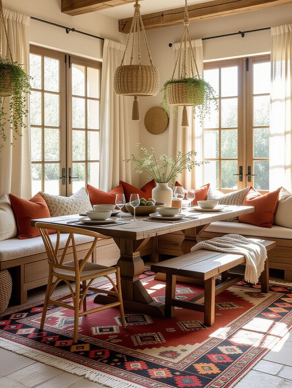 layered rugs enhance comfort