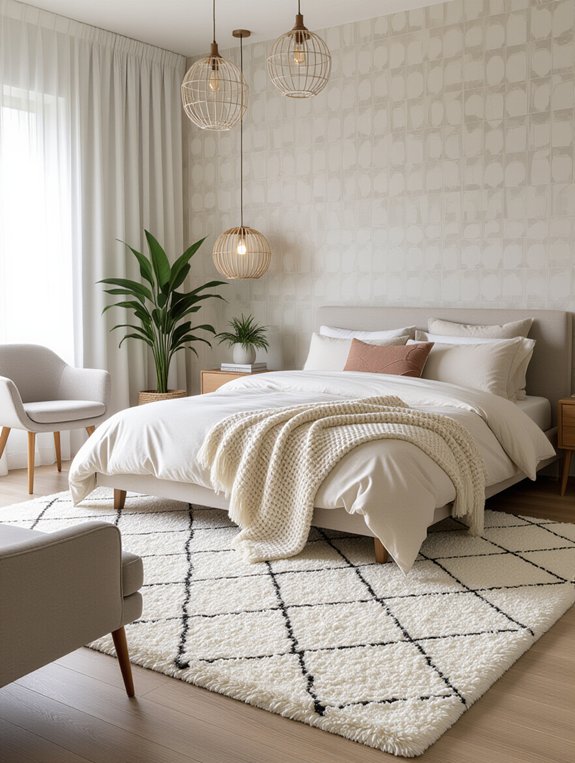 layered rugs enhance comfort