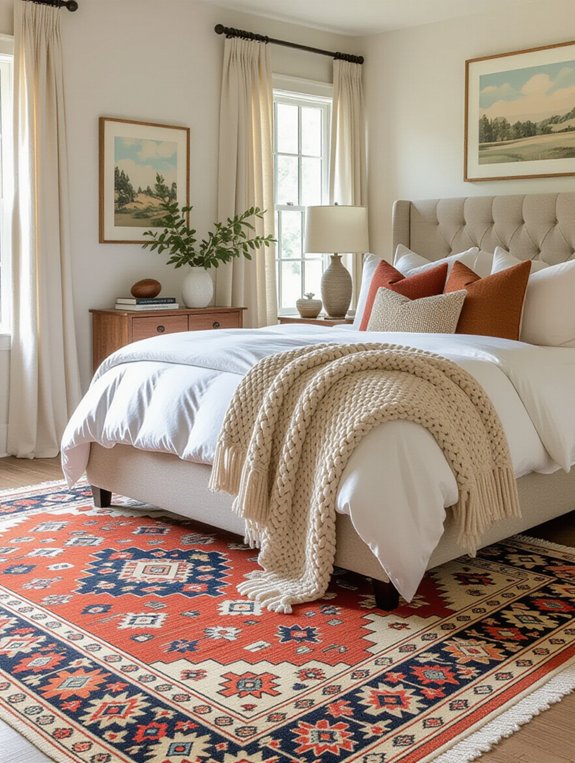 layered rugs for warmth