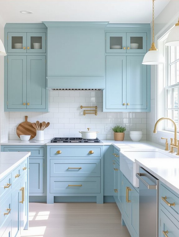 light blue kitchen elegance