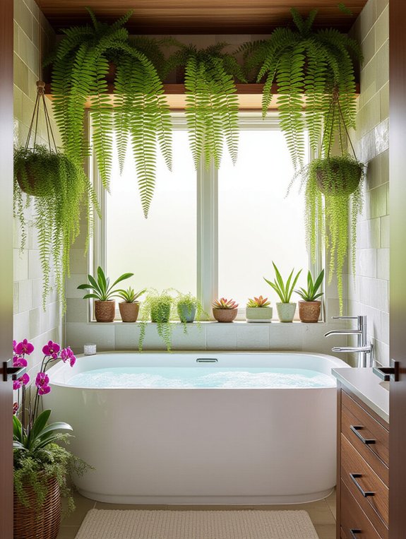 lush bathroom plant ideas