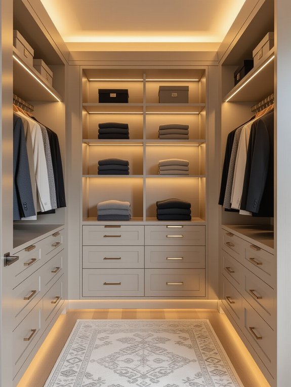 luxurious closet lighting design