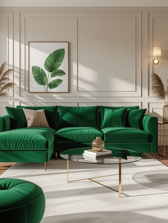 luxurious velvet l shaped sofa