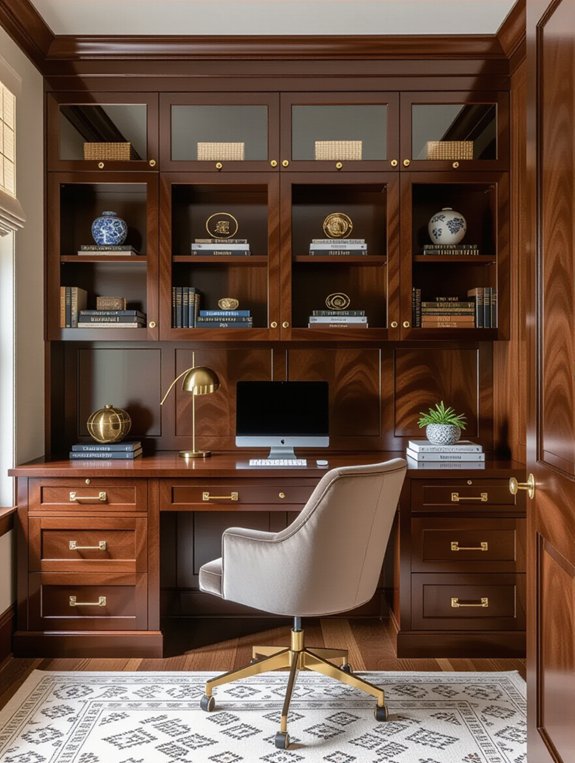 luxurious wood finish cabinets
