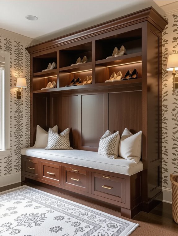 luxury shoe storage seating