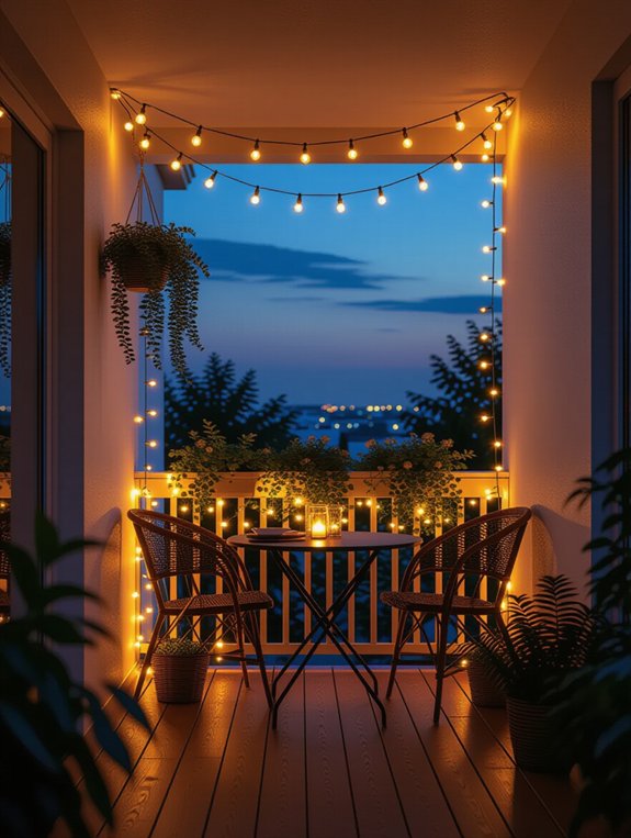 magical balcony string lights