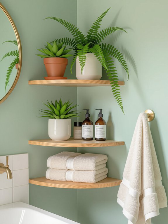 maximize bathroom corner space