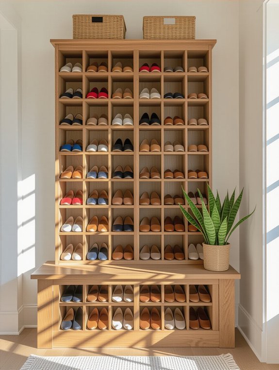 maximize mudroom shoe storage