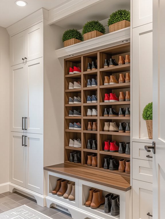 maximize mudroom shoe storage