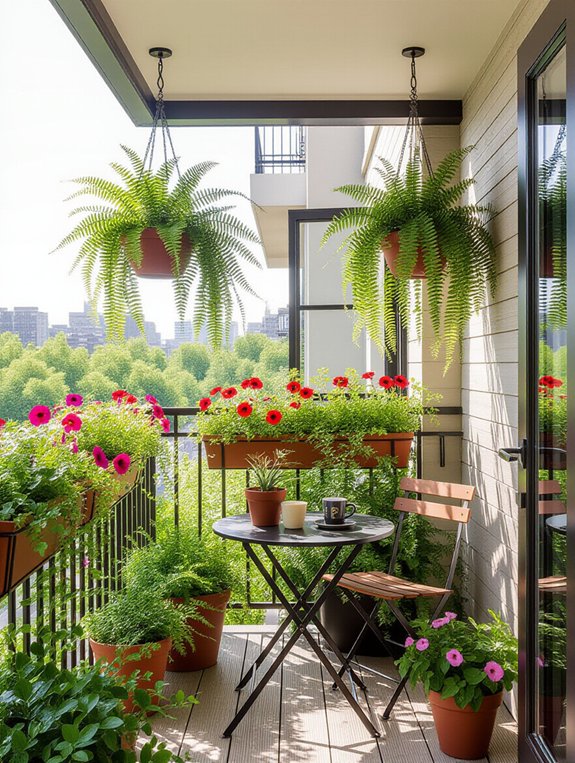 maximize space with hanging planters