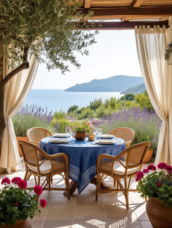 mediterranean outdoor dining oasis