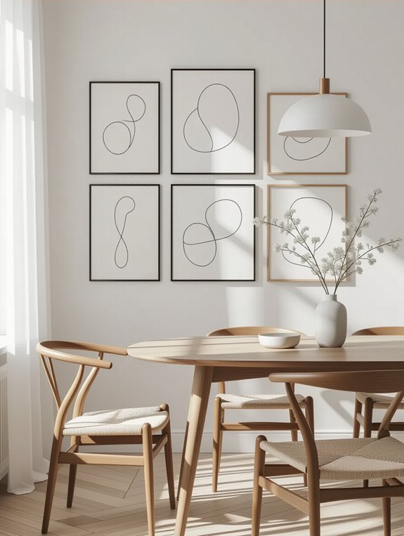 minimalist line art display