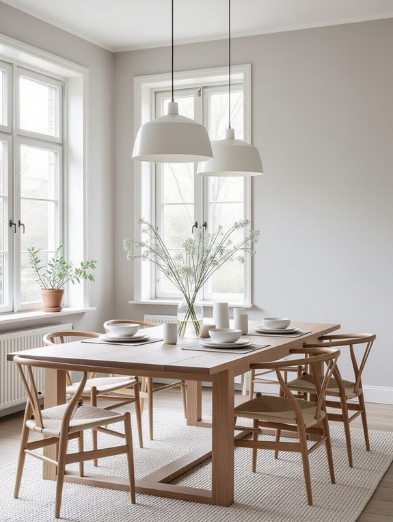 minimalist scandinavian dining design