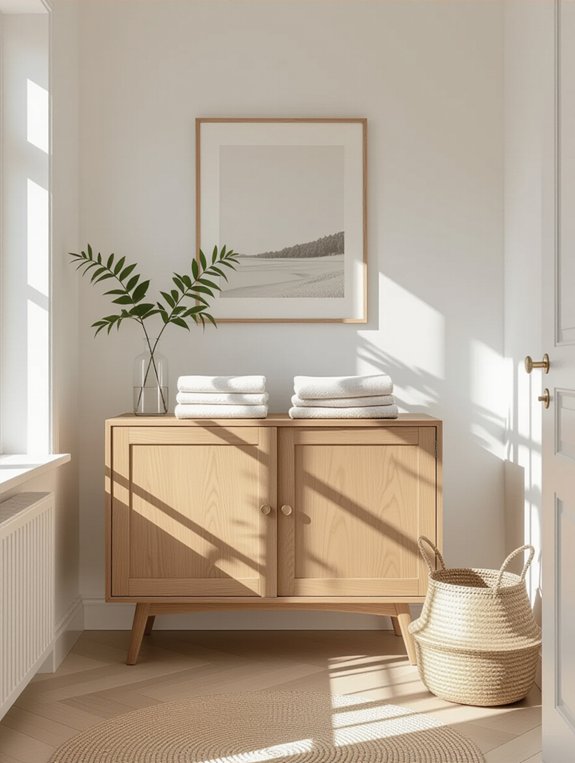 minimalist scandinavian wooden cabinet