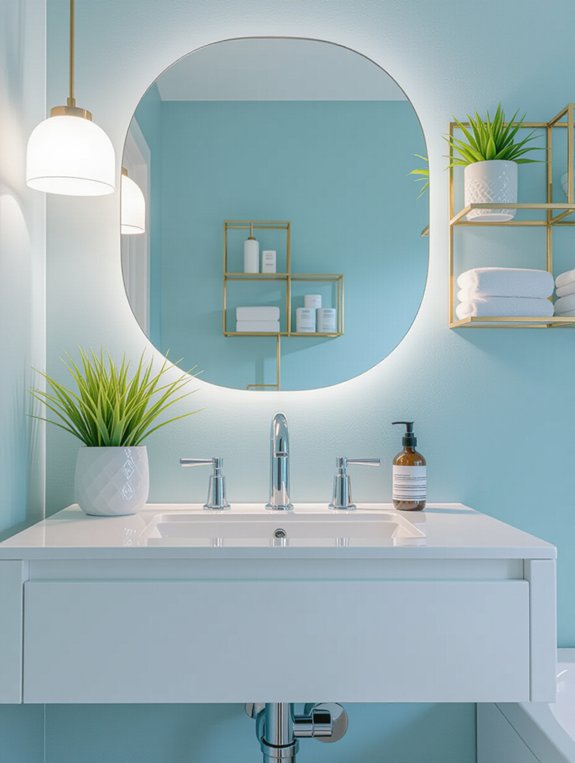 mirrors enhance bathroom depth