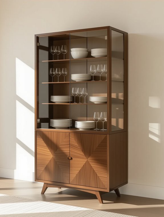 modern geometric dining hutch
