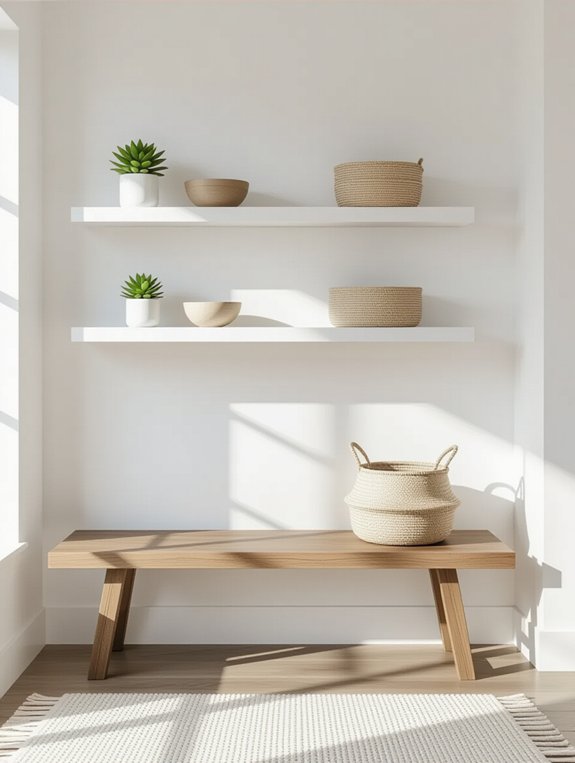 modern minimalist floating shelves