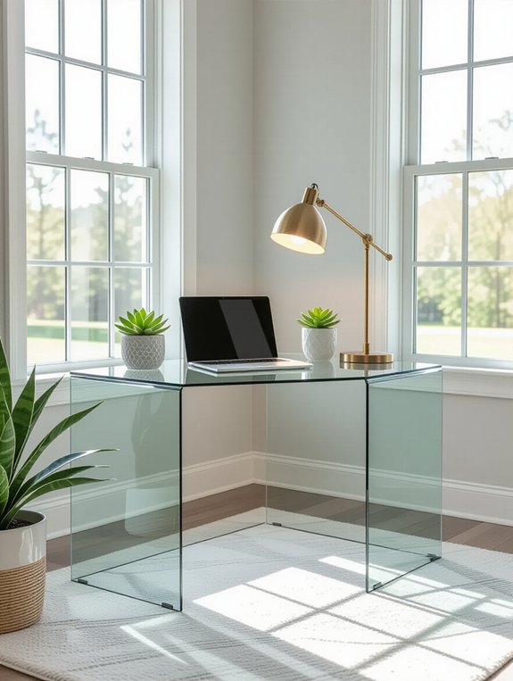 modern minimalist glass desk