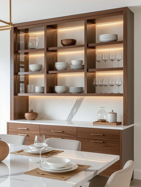 modern open shelving hutch
