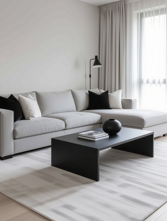monochromatic l shaped sofa elegance